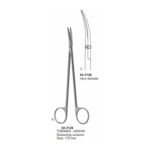 TOENNIS ADSON Dissecting Scissor Very Delicate Curved 175 mm