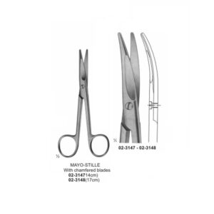 MAYO STILLE With Chamfered Blades Scissor Curved
