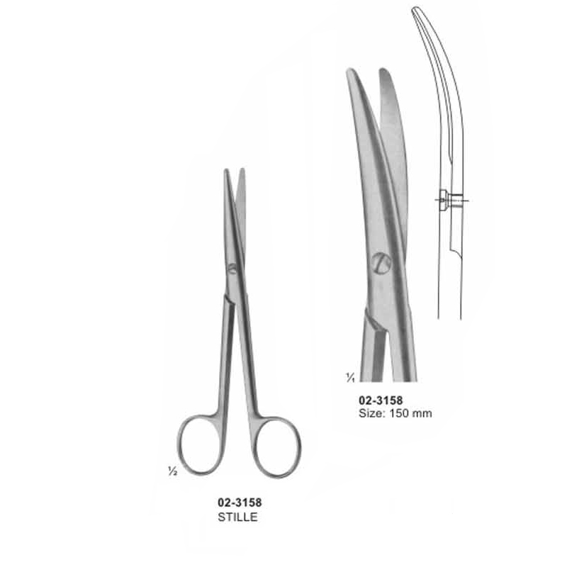 STILLE Dissecting Surgical Scissors Curved 150 mm