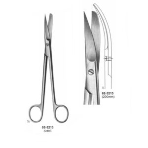 Sims Gynaecology Curved Scissor Sharp-Blunt 200 mm