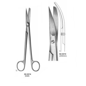 Sims Operating Curved Scissors Sharp-Blunt 230 mm