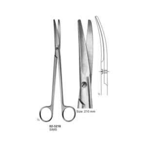 Sims Gynaecology Angled Scissor Blunt 210 mm