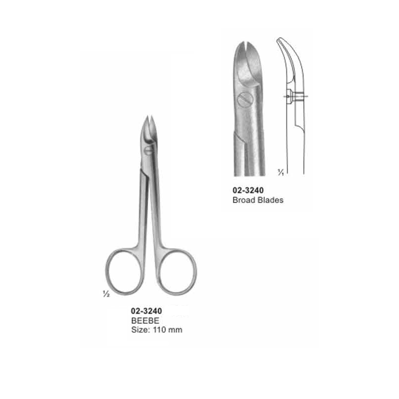 Beebe Curved Scissors 110 mm Broad Blades