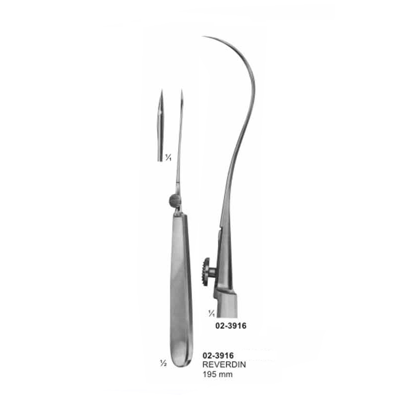 Reverdin Needle Contra Angled Suture Instrument 195 mm