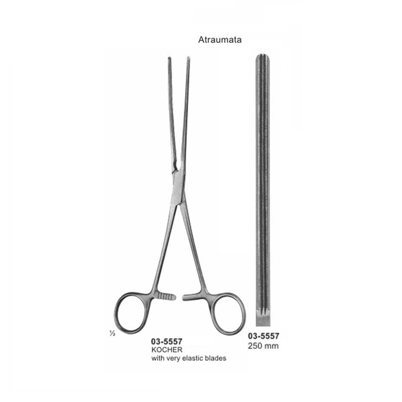 Kocher Intestinal Straight Clamp Atraumata Soft Elastic 250 mm