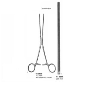 Kocher Intestinal Straight Clamp Atraumata Soft Elastic 280 mm