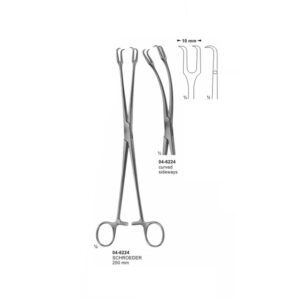 Schroeder Curved Sideways Uterine Tenaculum Forceps 250 mm