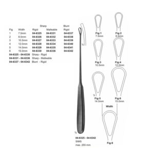 Sims Uterine Curettes Maximum 255 mm