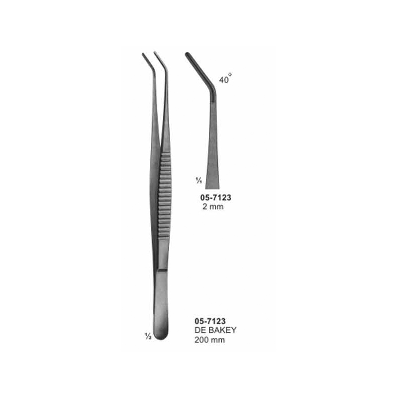 DE BAKEY Atraumata Dissecting Forceps 2 mm Length 200 mm