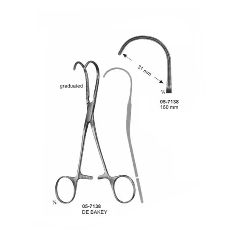 DE BAKEY Multi Purpose Clamps Pediatric types 31 mm Length 160 mm