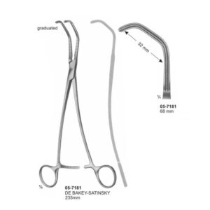 DE BAKEY SATINSKY Coarctation Clamps 68 mm Length 235 mm